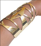 Gold plated hand bangle / cuff bracelet