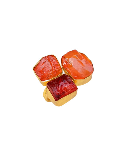Raw Carnelian Cocktail Ring
