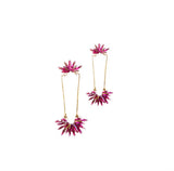 Crystal Fan Earrings in Pink
