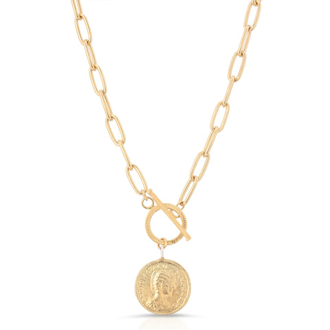 Viviane Gold Medallion Necklace