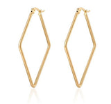 Gold Quadrilateral Hoop Earrings
