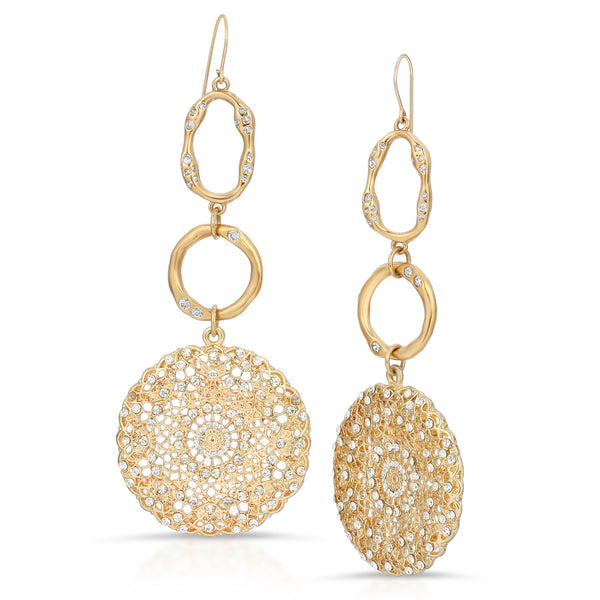 Zeudi Crystal Gold Earrings