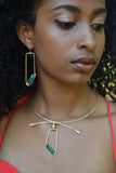 Emerald Quartz Pendant Collar Necklace