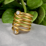 CZ Gold Wrap Ring