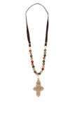 Zewditu Beaded Cross Necklace